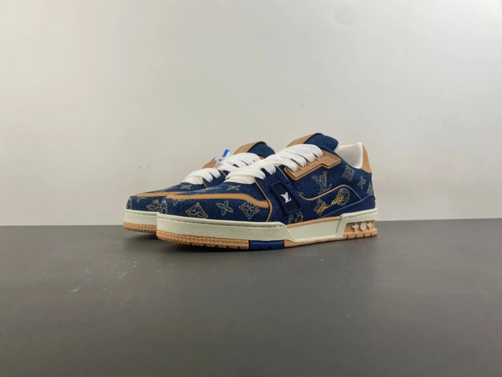 Louis Vuitton Trainer “Dark Sapphire Brown Yellow Denim” — photo 1 of 17