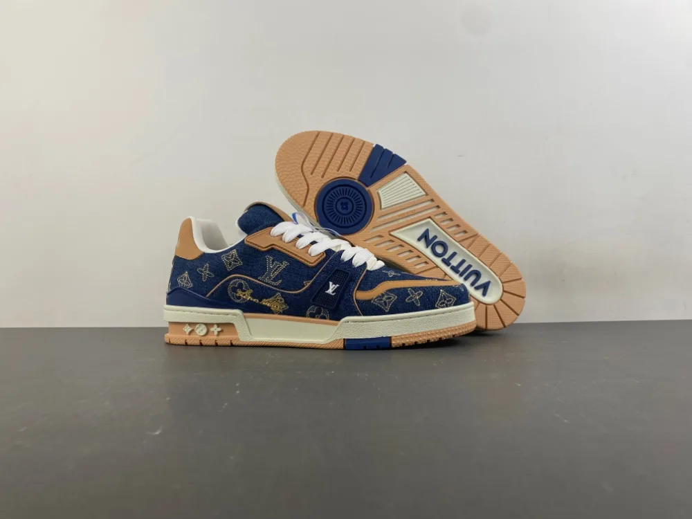 Louis Vuitton Trainer “Dark Sapphire Brown Yellow Denim” — photo 3 of 17