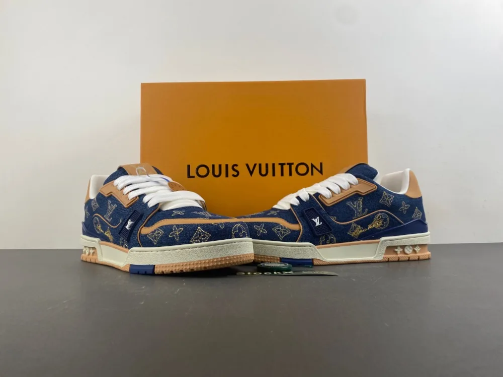 Louis Vuitton Trainer “Dark Sapphire Brown Yellow Denim” — photo 4 of 17