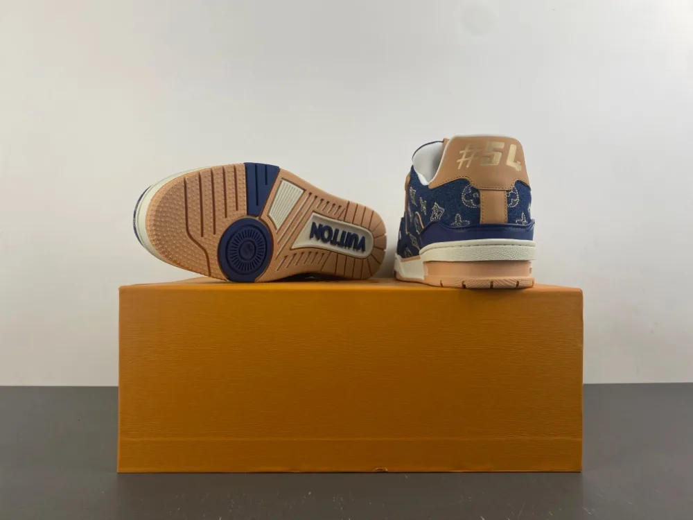 Louis Vuitton Trainer “Dark Sapphire Brown Yellow Denim” — photo 6 of 17