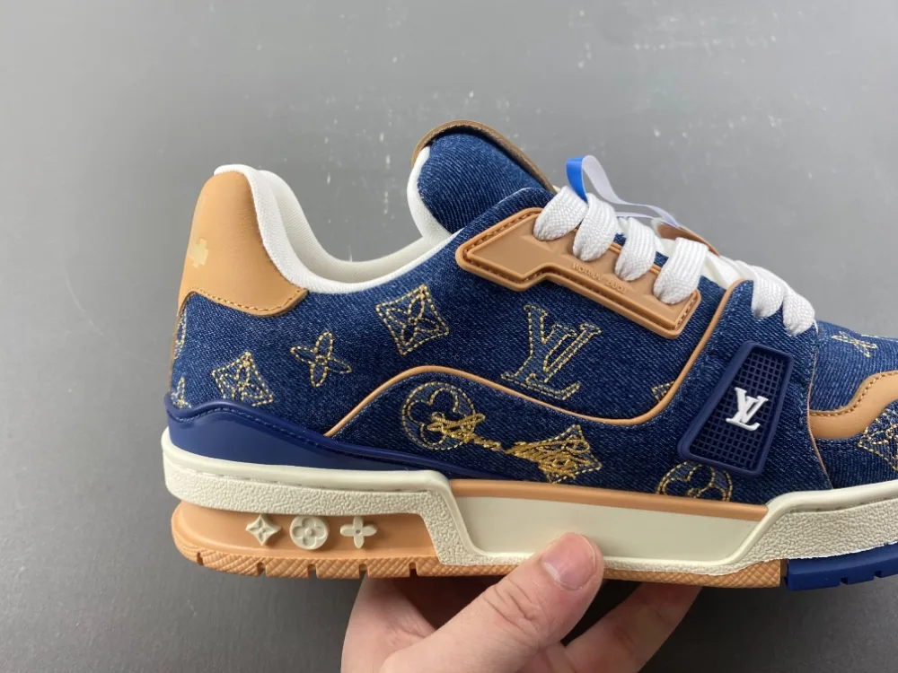 Louis Vuitton Trainer “Dark Sapphire Brown Yellow Denim” — photo 8 of 17