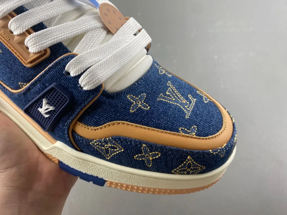 Louis Vuitton Trainer “Dark Sapphire Brown Yellow Denim” — photo 9 of 17