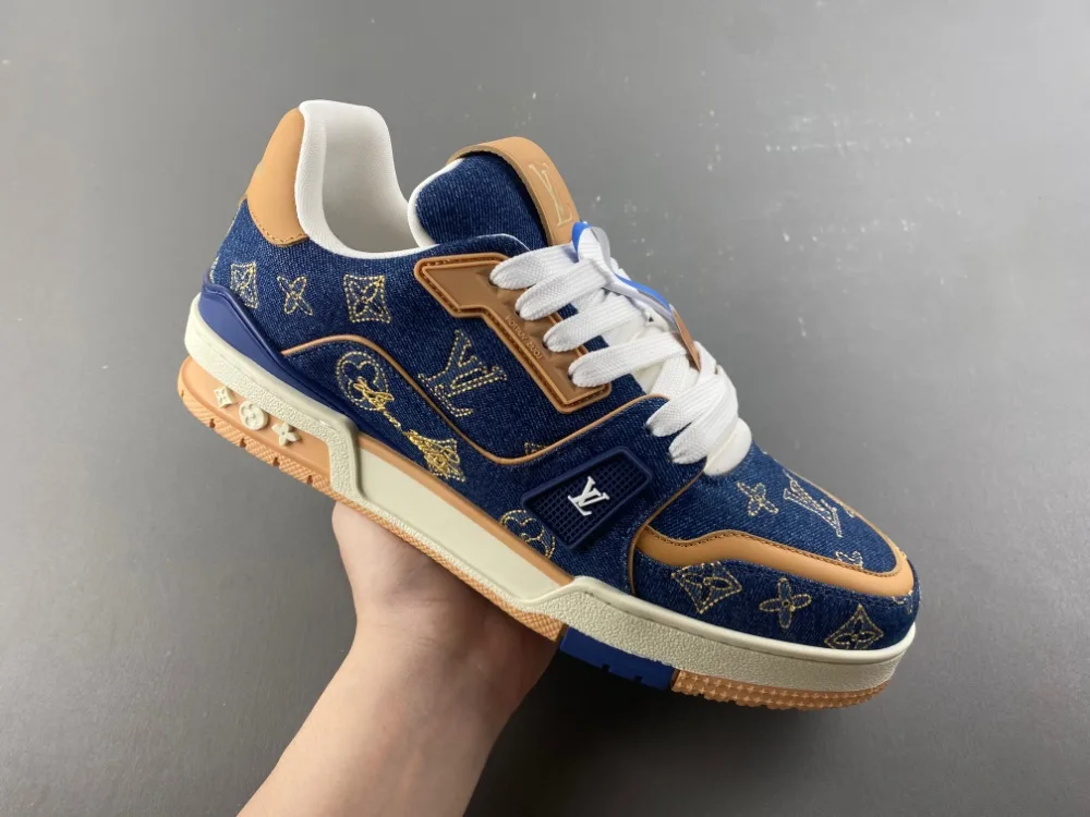 Louis Vuitton Trainer “Dark Sapphire Brown Yellow Denim” — photo 10 of 17