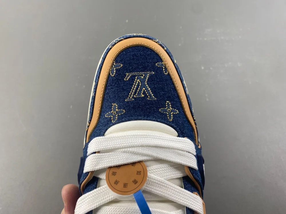 Louis Vuitton Trainer “Dark Sapphire Brown Yellow Denim” — photo 13 of 17