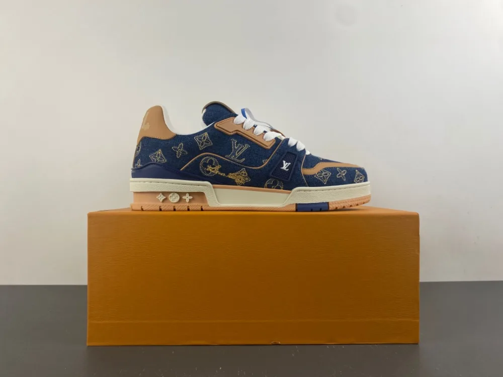 Louis Vuitton Trainer “Dark Sapphire Brown Yellow Denim” — photo 14 of 17