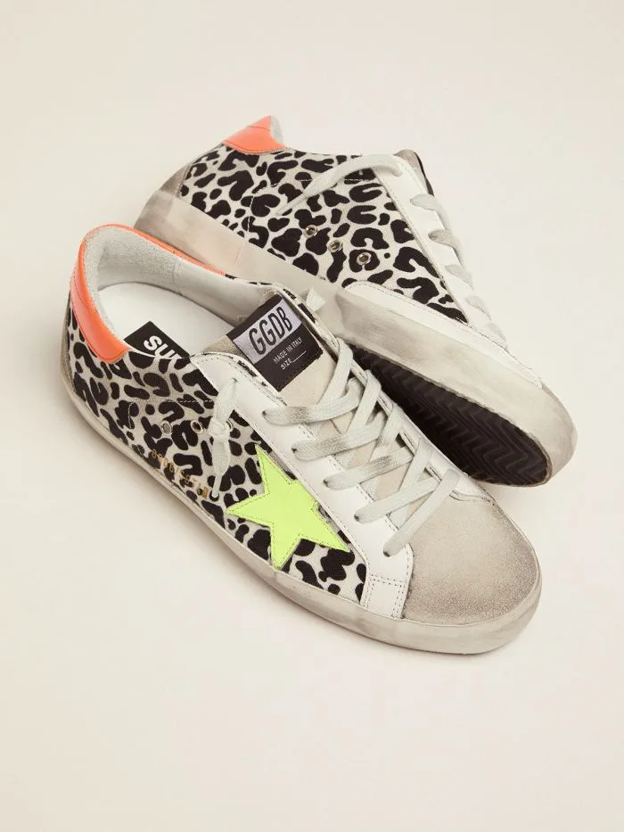 Golden Goose Leopard-print and Neon Super-star Sneakers “Leopard” — photo 1 of 4