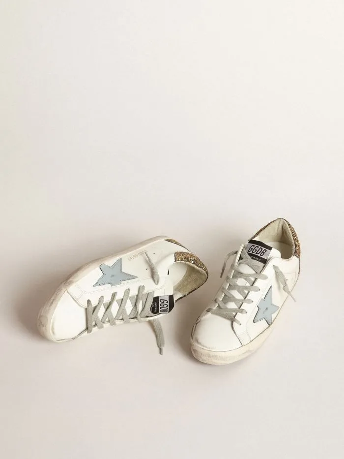 Golden Goose Super-star Sneakers “Light Blue Gold” — photo 3 of 4