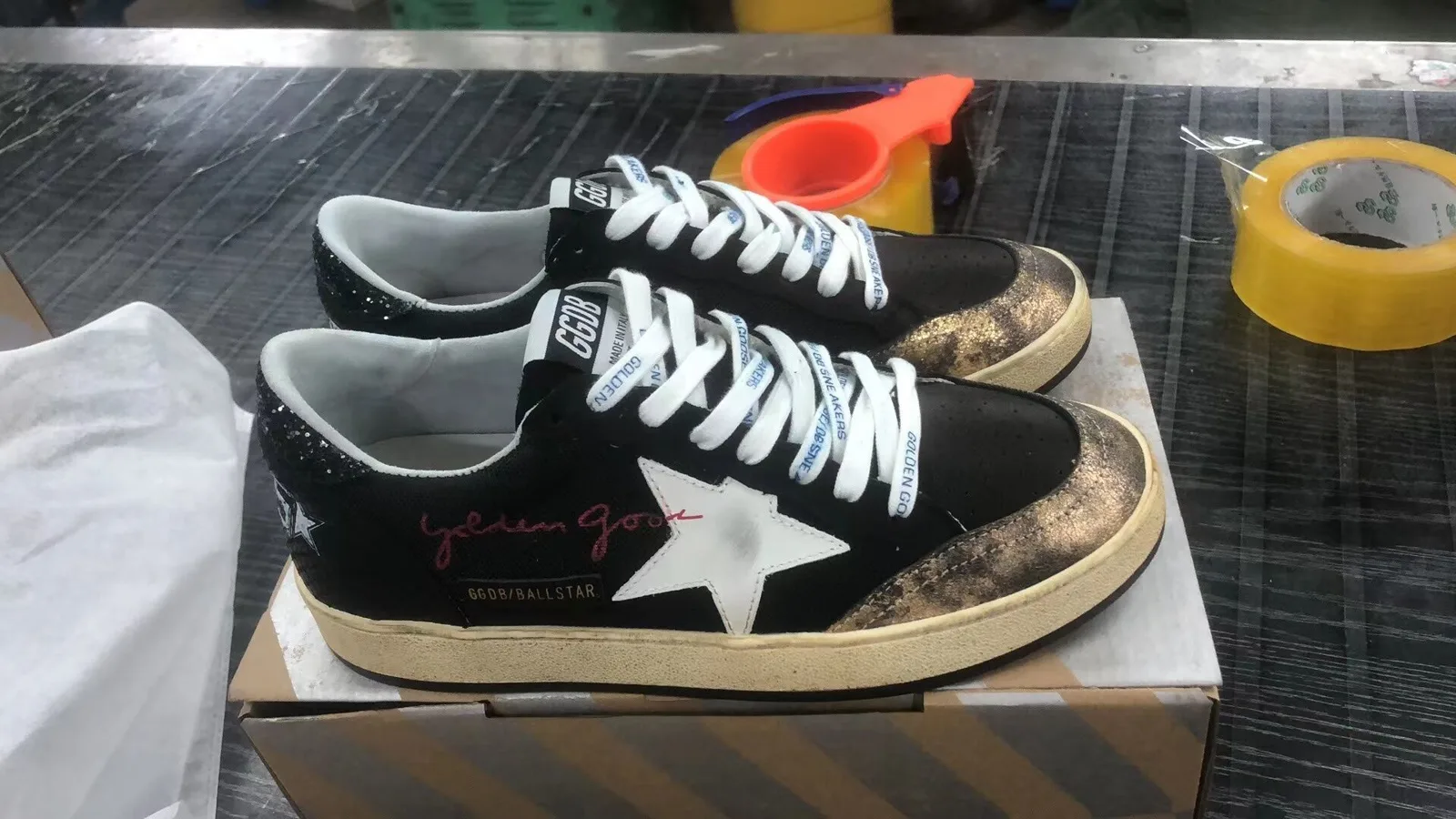 Golden Goose Black Canvas Ball Star Sneakers “Black Red” — photo 7 of 7