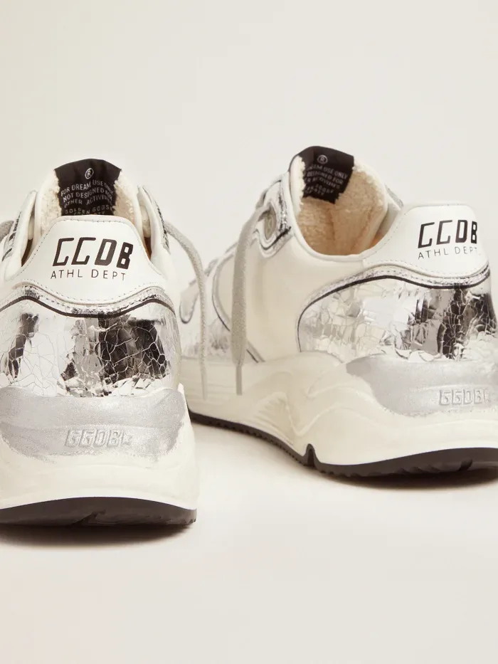Golden Goose Silver and White Running Sole Sneakers “White Silver” — photo 4 of 5