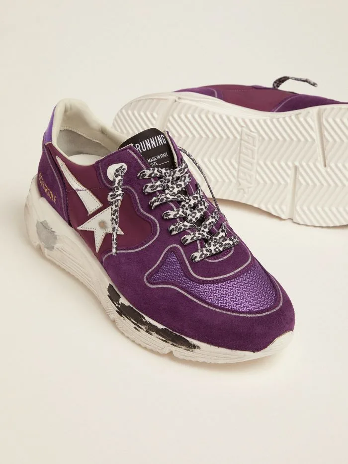 Golden Goose Suede, Leather and Mesh Running Sole Sneakers “Purple” — photo 2 of 4