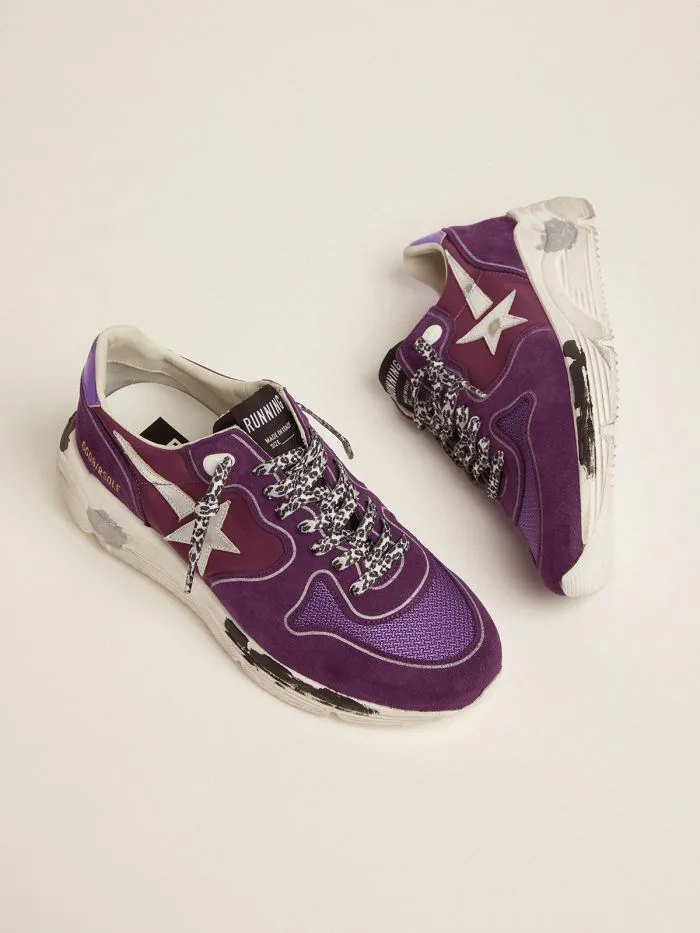 Golden Goose Suede, Leather and Mesh Running Sole Sneakers “Purple” — photo 4 of 4