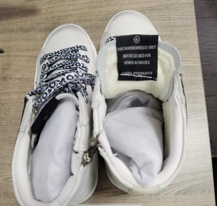 Golden Goose Golden Slide White Leather & Leopard Lace “White Gold” — photo 2 of 7