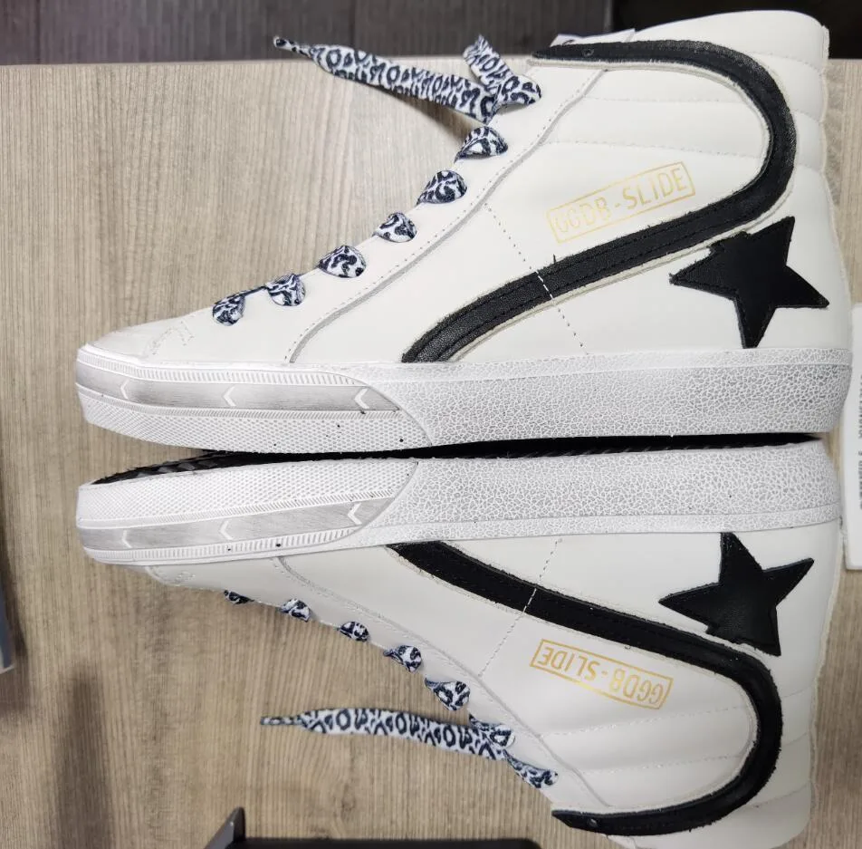 Golden Goose Golden Slide White Leather & Leopard Lace “White Gold” — photo 3 of 7