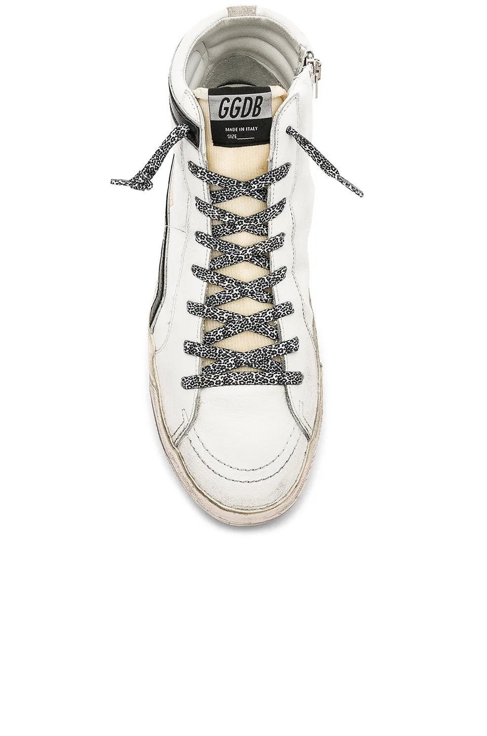 Golden Goose Golden Slide White Leather & Leopard Lace “White Gold” — photo 5 of 7