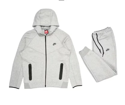 Nike Tech Fleece Full-zip Hoodie & Joggers Set “Heather Grey” — photo 1 of 10