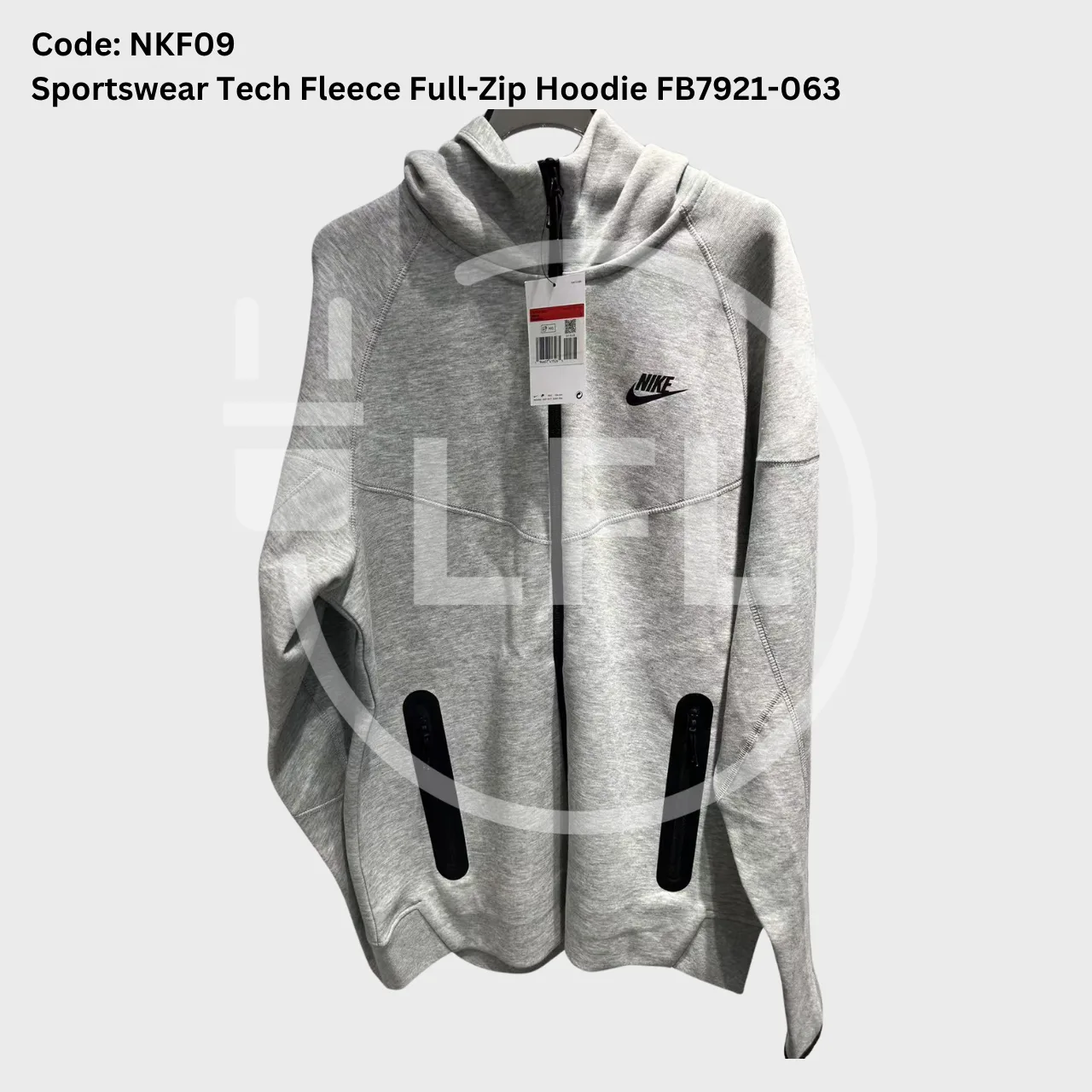 Nike Tech Fleece Full-zip Hoodie & Joggers Set “Heather Grey” — photo 5 of 10