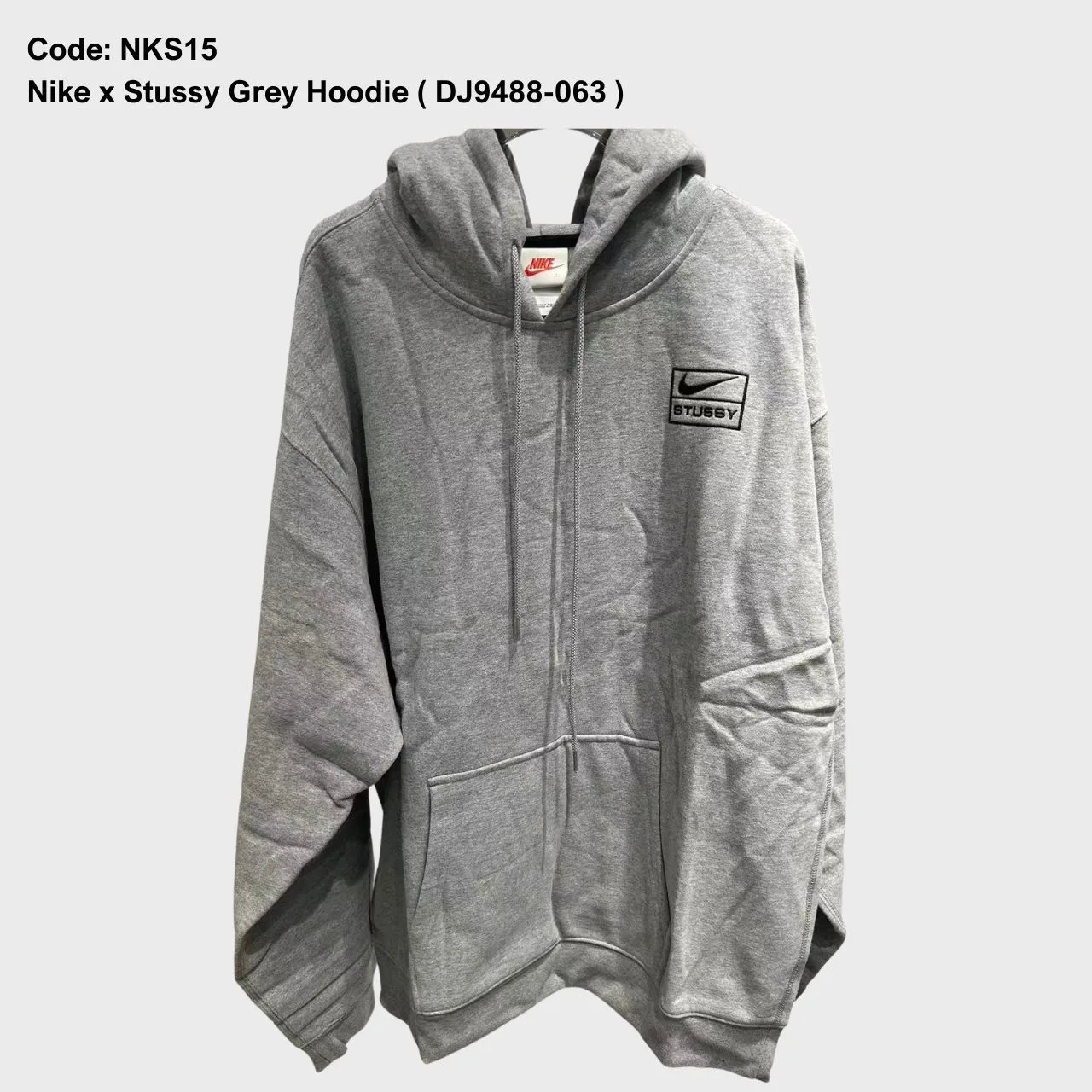 Nike x Stussy Grey Hoodie “Heather Grey” — photo 2 of 7