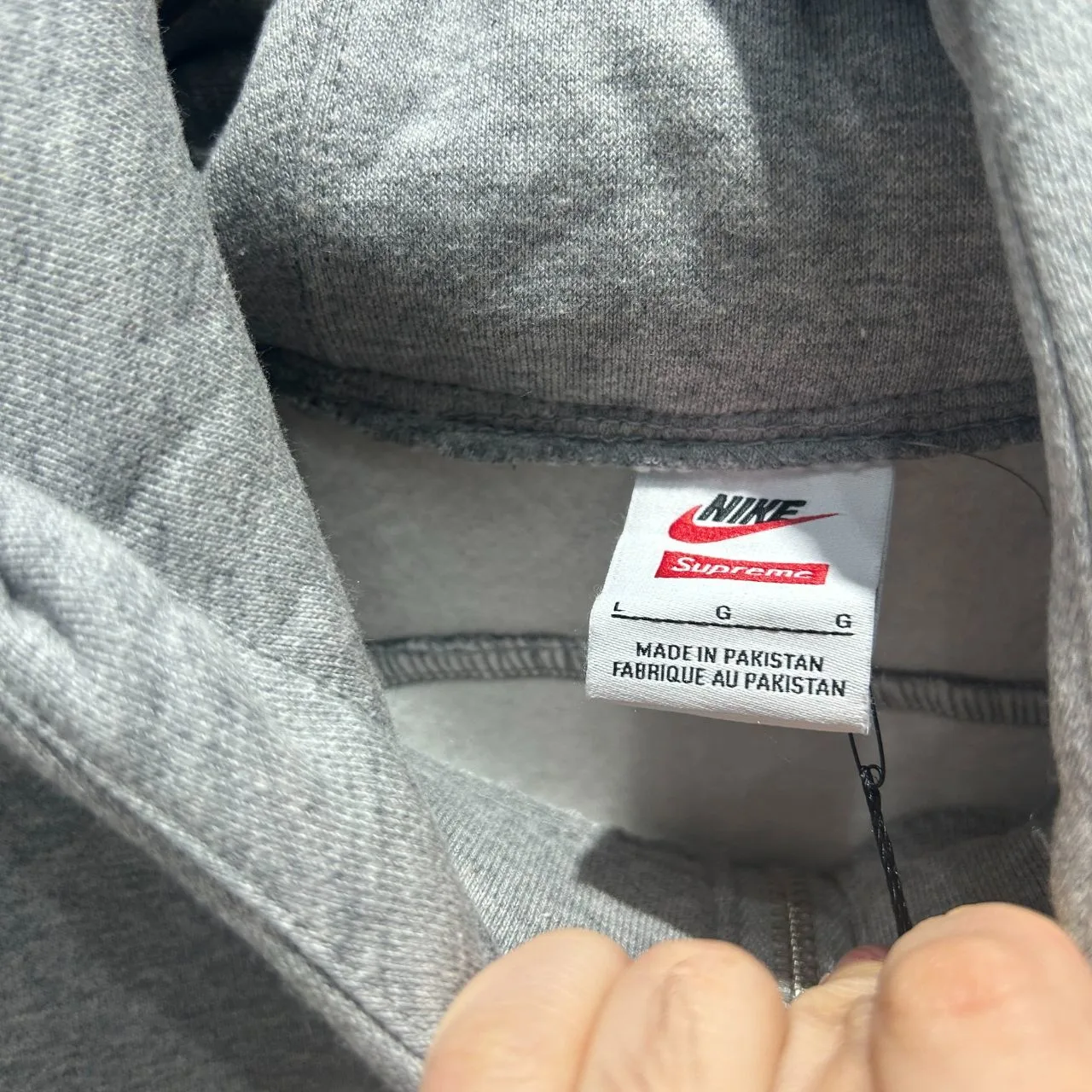Supreme Nike Zip Up Hooded Sweatshirt “Heather Grey” — photo 4 of 9