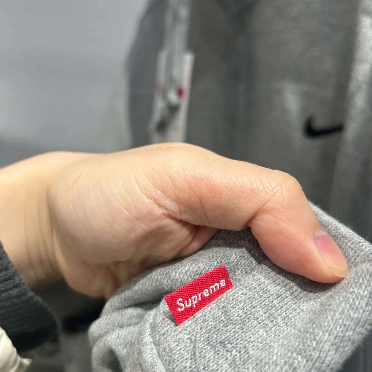 Supreme Nike Zip Up Hooded Sweatshirt “Heather Grey” — photo 6 of 9