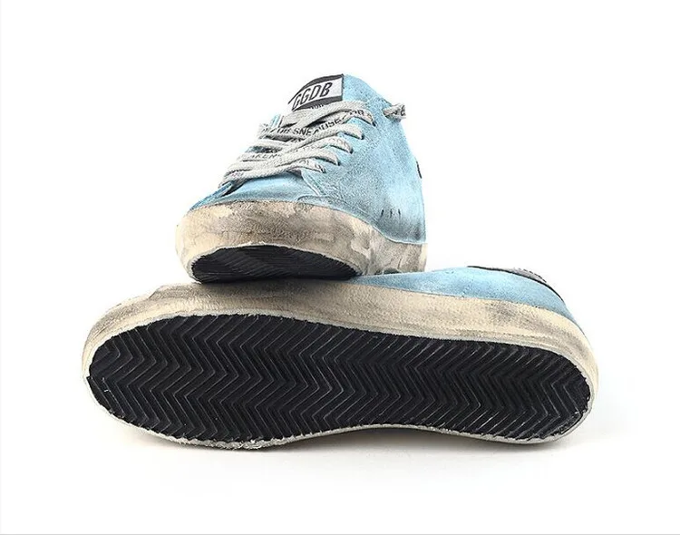 Golden Goose Golden Goose Superstar Ggdb 明星同款天蓝色反绒皮休闲运动低帮男女鞋 “Gold” — photo 9 of 12