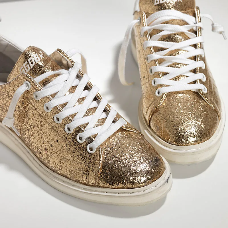 Golden Goose Starter Sneakers Leather Glitter Coated Gold GLI “White Gold” — photo 1 of 4