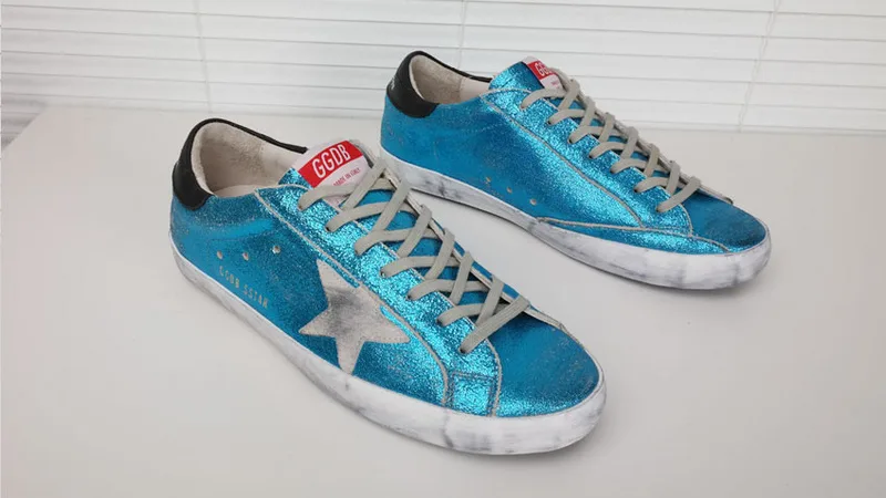 Golden Goose Golden Goose Blue Glitter 韩国热卖 纯手工高级定制 情侣款休闲鞋 34 “Gold Blue” — photo 7 of 17
