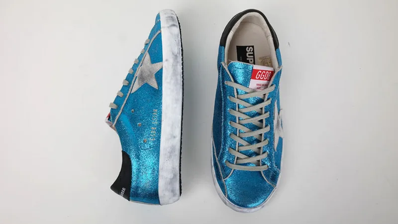 Golden Goose Golden Goose Blue Glitter 韩国热卖 纯手工高级定制 情侣款休闲鞋 34 “Gold Blue” — photo 9 of 17
