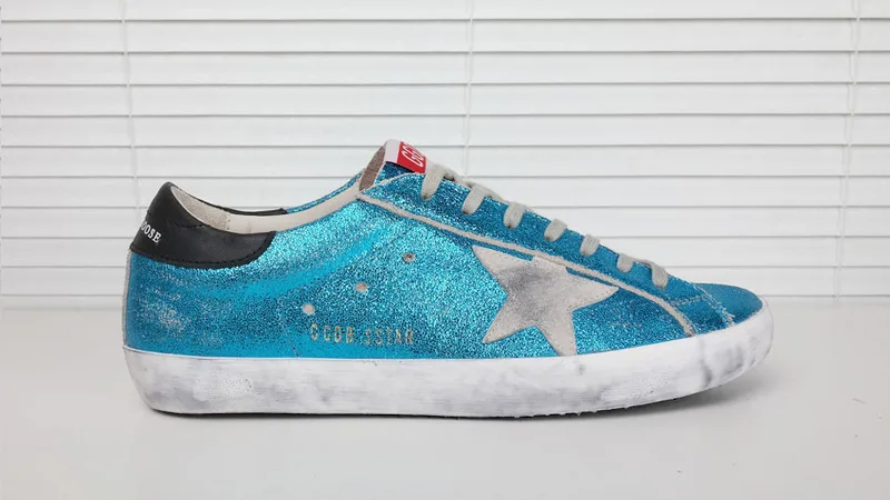 Golden Goose Golden Goose Blue Glitter 韩国热卖 纯手工高级定制 情侣款休闲鞋 34 “Gold Blue” — photo 14 of 17