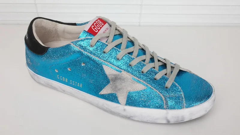 Golden Goose Golden Goose Blue Glitter 韩国热卖 纯手工高级定制 情侣款休闲鞋 34 “Gold Blue” — photo 15 of 17