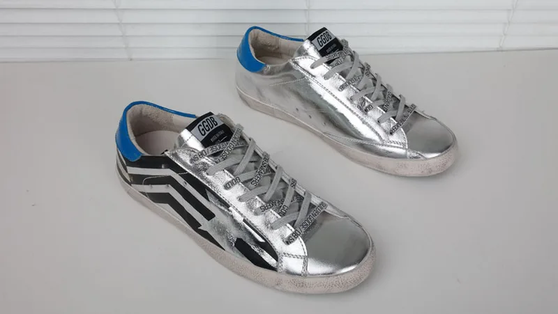 Golden Goose Golden Goose Silver Flag 韩国热卖 纯手工高级定制 情侣款休闲鞋 34- “Silver Gold” — photo 8 of 11