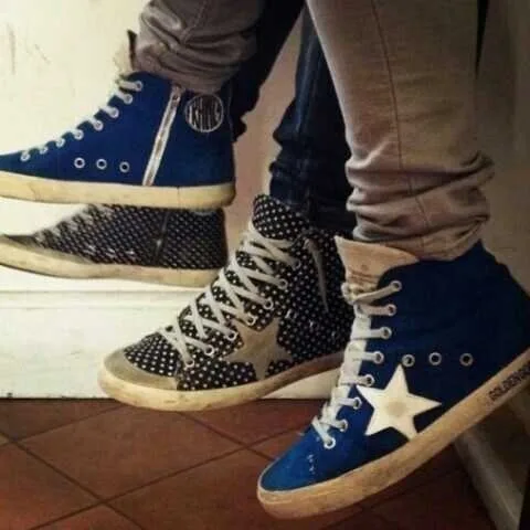 Golden Goose Golden Goose Francy Blue 韩国热卖 纯手工高级定制 情侣款休闲鞋 34- “Gold Blue” — photo 1 of 20
