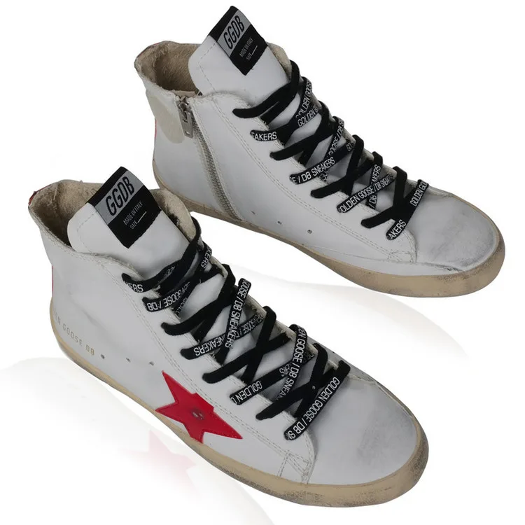 Golden Goose Golden Goose Ggdb 韩版潮流真皮舒适男女鞋做旧工艺男女款高帮鞋 “Gold” — photo 7 of 12