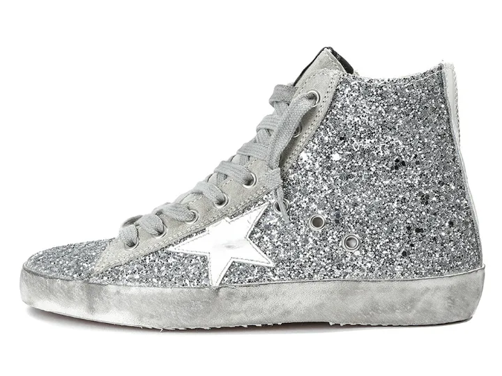 Golden Goose Sneakers Francy Fabric Embroidered “Silver Red” — photo 3 of 6