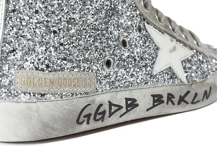 Golden Goose Sneakers Francy Fabric Embroidered “Silver Red” — photo 4 of 6