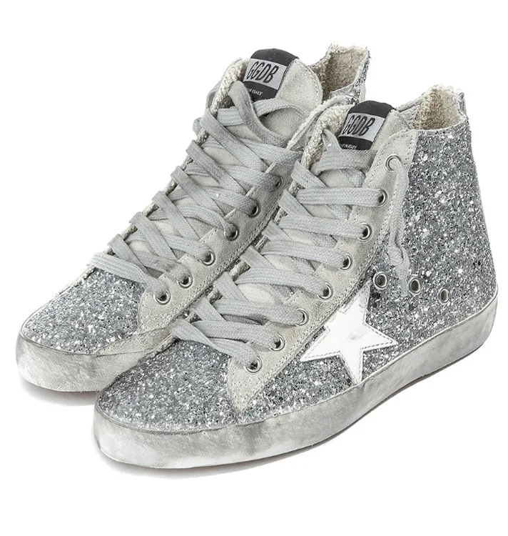 Golden Goose Sneakers Francy Fabric Embroidered “Silver Red” — photo 6 of 6