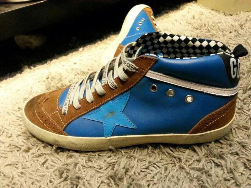 Golden Goose Golden Goose Mid Star - Blue Brown 手工鞋 高级定制 情侣款 “Gold Blue” — photo 2 of 8
