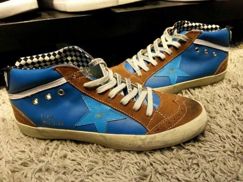 Golden Goose Golden Goose Mid Star - Blue Brown 手工鞋 高级定制 情侣款 “Gold Blue” — photo 6 of 8
