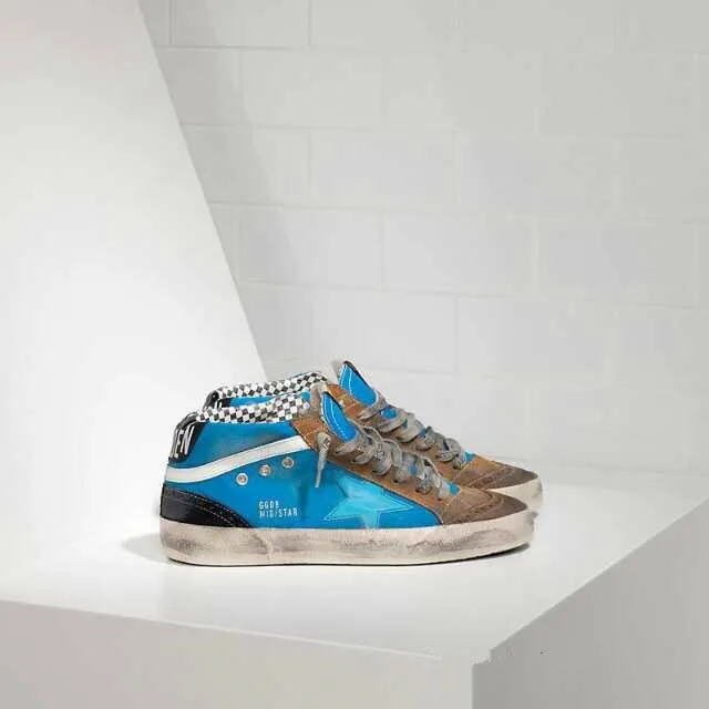 Golden Goose Golden Goose Mid Star - Blue Brown 手工鞋 高级定制 情侣款 “Gold Blue” — photo 7 of 8