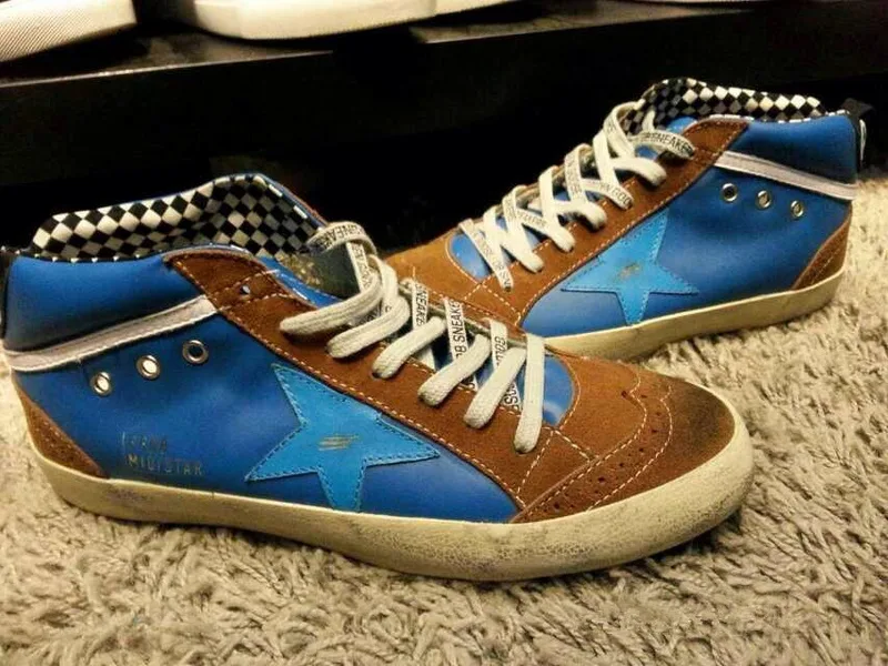 Golden Goose Golden Goose Mid Star - Blue Brown 手工鞋 高级定制 情侣款 “Gold Blue” — photo 8 of 8