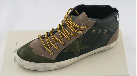 Golden Goose Golden Goose Mid Star - Green 手工鞋 高级定制 情侣款 34-46 “Gold Green” — photo 1 of 5
