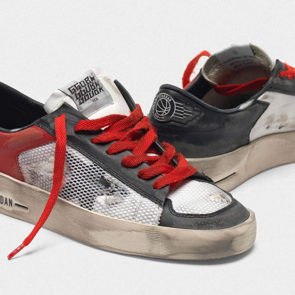 Golden Goose Distressed Black and Red Stardan LTD Sneakers “Black Red” — photo 1 of 4