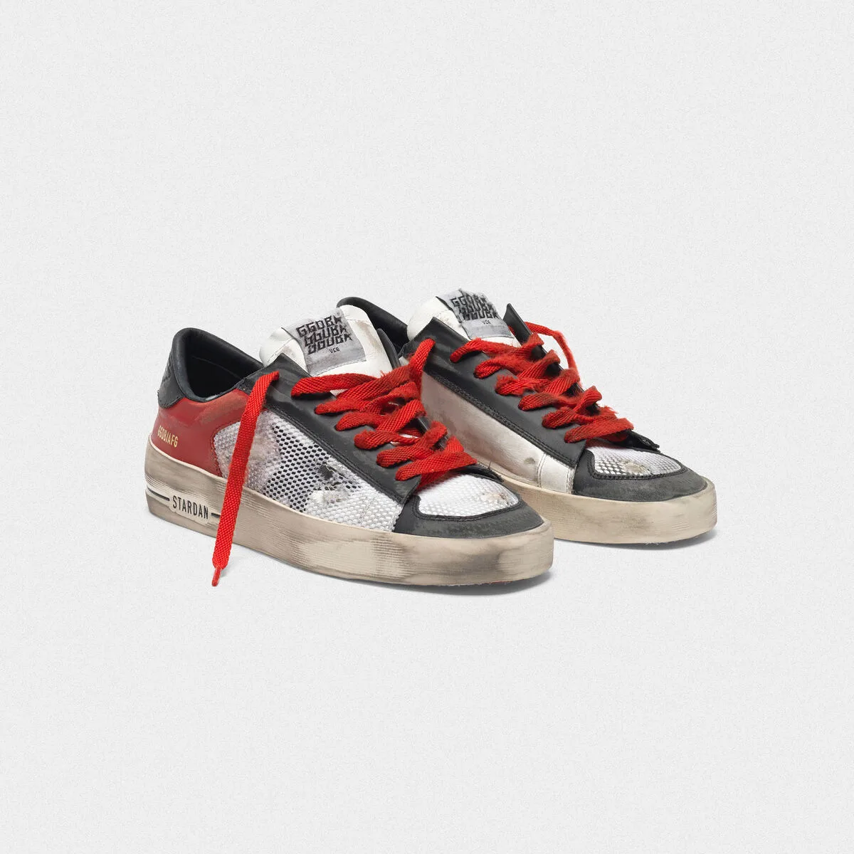 Golden Goose Distressed Black and Red Stardan LTD Sneakers “Black Red” — photo 2 of 4