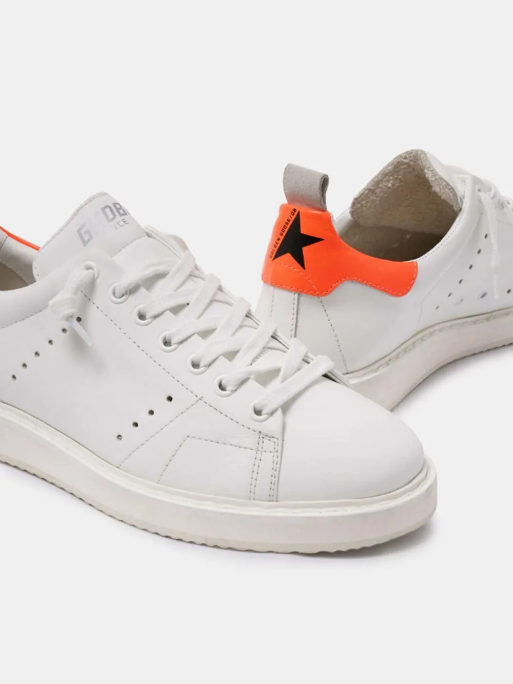 Golden Goose White Starter Sneakers “White Orange” — photo 1 of 4