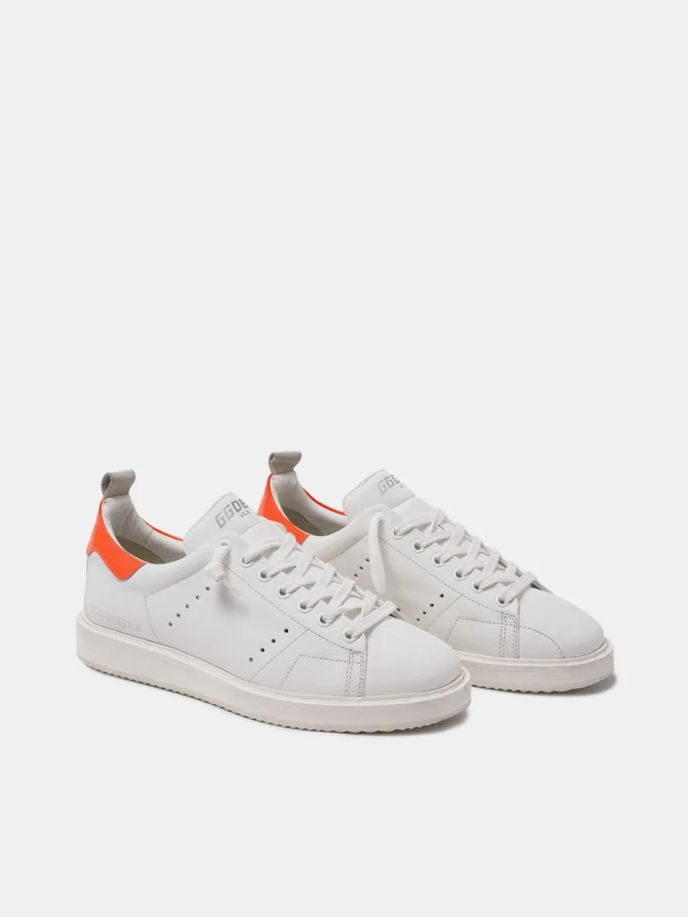 Golden Goose White Starter Sneakers “White Orange” — photo 2 of 4