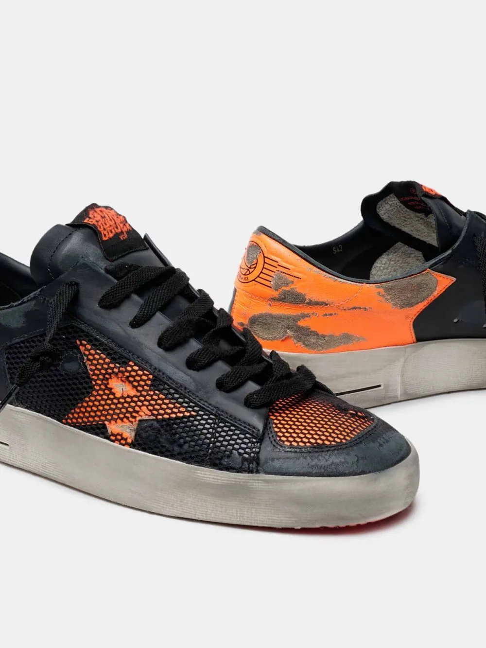 Golden Goose Black and Orange Stardan Sneakers “Black Orange” — photo 1 of 4