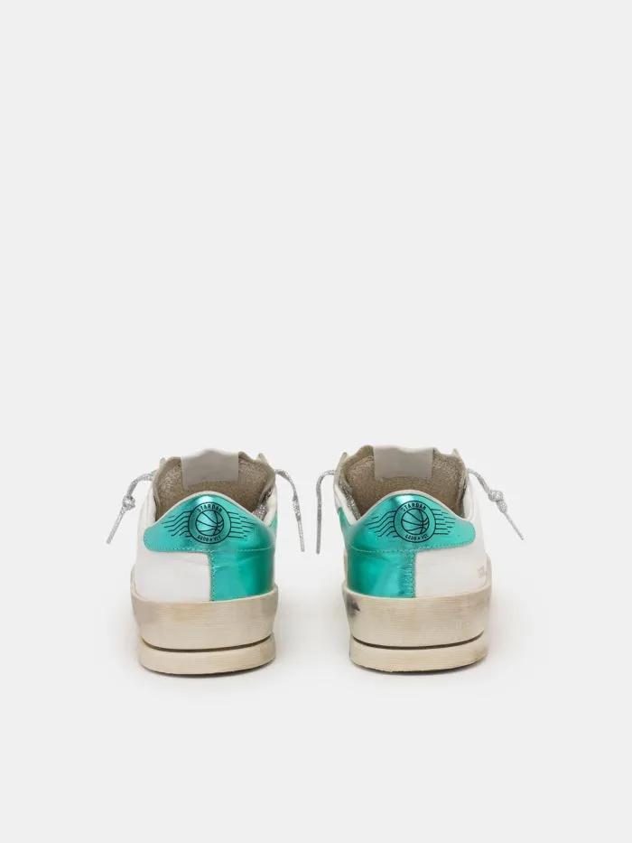 Golden Goose White and Aqua-green Stardan Sneakers “White Green” — photo 3 of 4