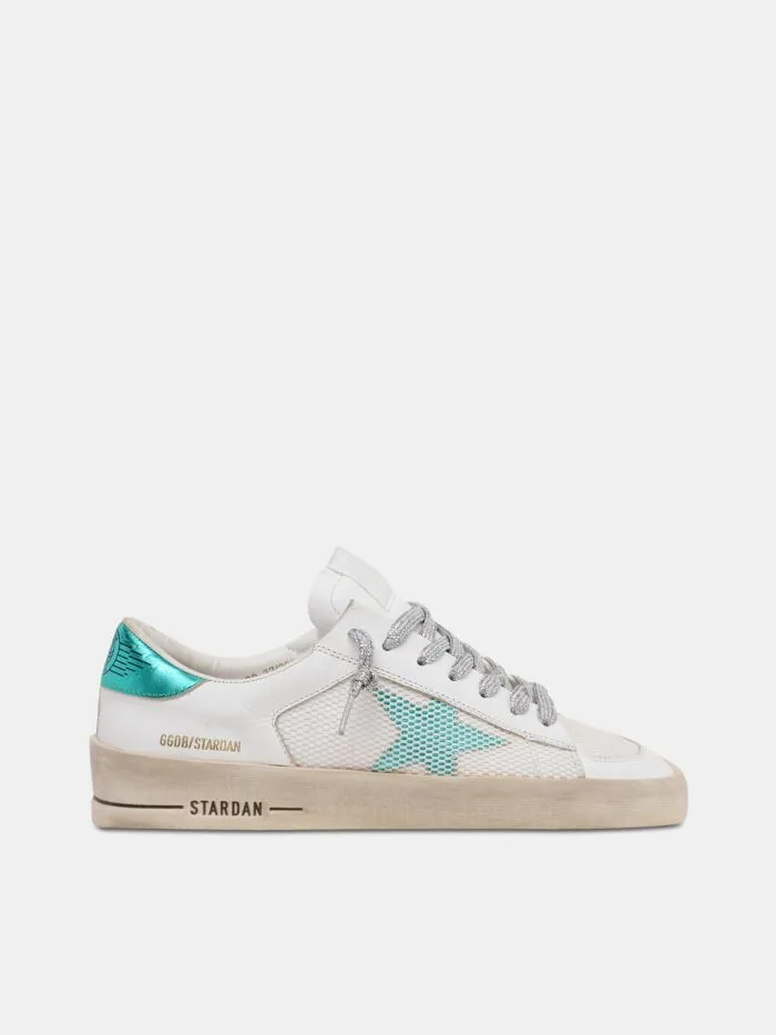 Golden Goose White and Aqua-green Stardan Sneakers “White Green” — photo 4 of 4