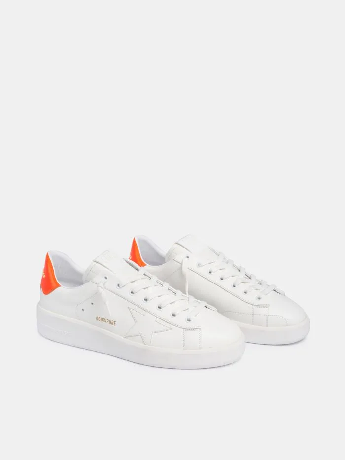 Golden Goose White Purestar Sneakers “White Orange” — photo 1 of 4